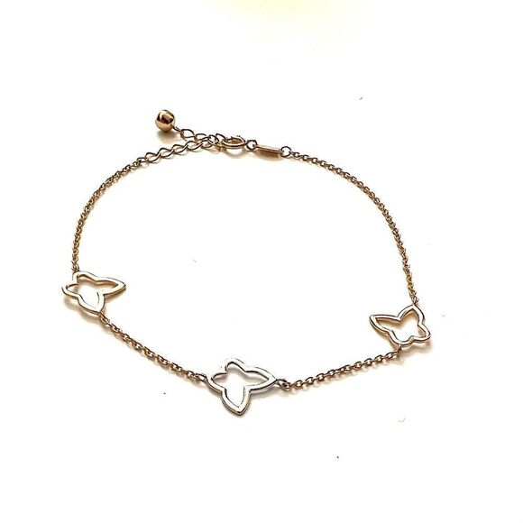 14k real gold butterfly bracelet dainty trendy | Gift for Girlfriend | Trendy | - Picture 4 of 11
